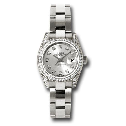 Đồng hồ Rolex White Gold Lady-Datejust 42 Diamond Bezel Silver Diamond Dial Oyster Bracelet 179159 sdo 26mm