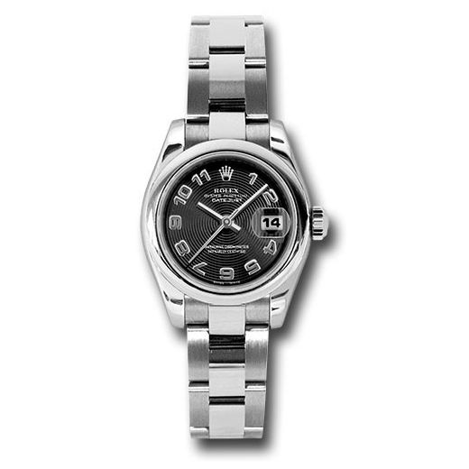 Đồng hồ Rolex Steel Lady-Datejust Domed Bezel Black Concentric Arabic Dial Oyster Bracelet 179160 bkcao 26mm