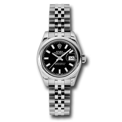 Đồng hồ Rolex Steel Lady-Datejust Domed Bezel Black Index Dial Jubilee Bracelet 179160 bksj 26mm