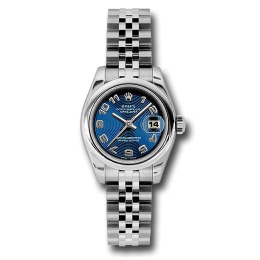 Đồng hồ Rolex Steel Lady-Datejust Domed Bezel Blue Concentric Circle Arabic Dial Jubilee Bracelet 179160 blcaj 26mm