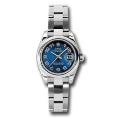 Đồng hồ Rolex Steel Lady-Datejust Domed Bezel Blue Concentric Circle Arabic Dial Oyster Bracelet 179160 blcao 26mm