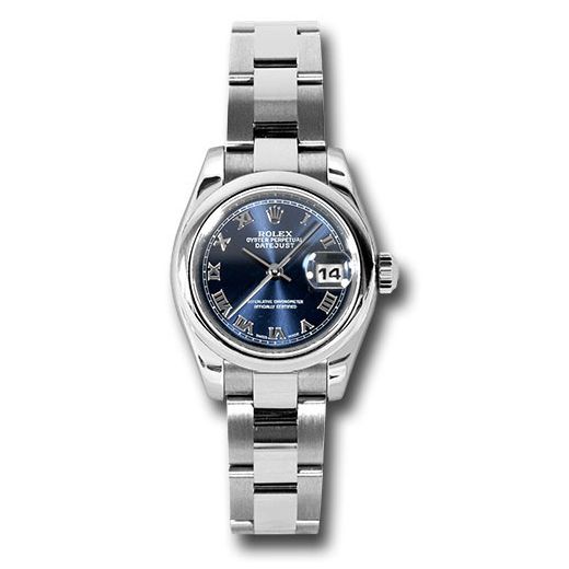 Đồng hồ Rolex Steel Lady-Datejust Domed Bezel Blue Roman Dial Oyster Bracelet 179160 bro 26mm