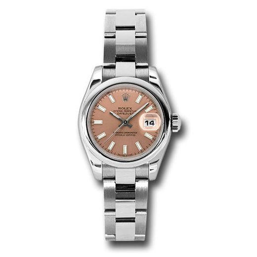 Đồng hồ Rolex Steel Lady-Datejust Domed Bezel Pink/Copper Index Dial Oyster Bracelet 179160 pso 26mm