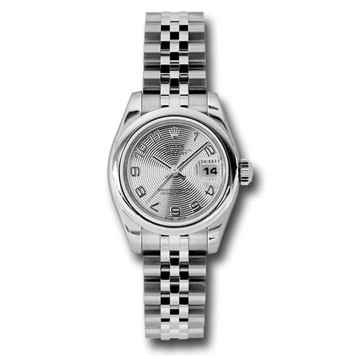 Đồng hồ Rolex Steel Lady-Datejust Domed Bezel Silver Concentric Arabic Dial Jubilee Bracelet 179160 scaj 26mm