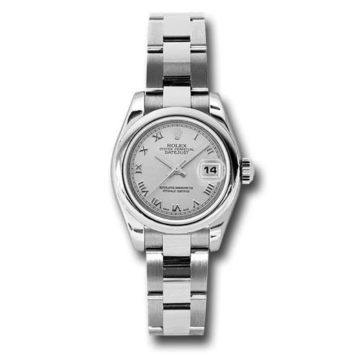Đồng hồ Rolex Steel Lady-Datejust Domed Bezel Silver Roman Dial Oyster Bracelet 179160 sro 26mm