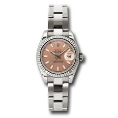 Đồng hồ Rolex White Gold Lady-Datejust Fluted Bezel Pink Index Dial Oyster Bracelet 179179 pso 26mm