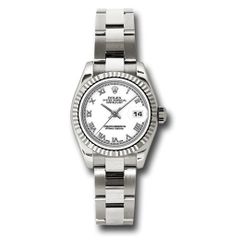 Đồng hồ Rolex White Gold Lady-Datejust Fluted Bezel White Roman Dial Oyster Bracelet 179179 wro 26mm