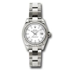 Đồng hồ Rolex White Gold Lady-Datejust Fluted Bezel White Index Dial Oyster Bracelet 179179 wso 26mm