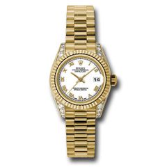 Đồng hồ Rolex Yellow Gold Lady-Datejust Fluted Bezel White Roman Dial President Bracelet 179238 wrp 26mm
