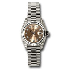 Đồng hồ Rolex White Gold Lady-Datejust Fluted Bezel Pink Diamond Dial President Bracelet 179239 pdp 26mm