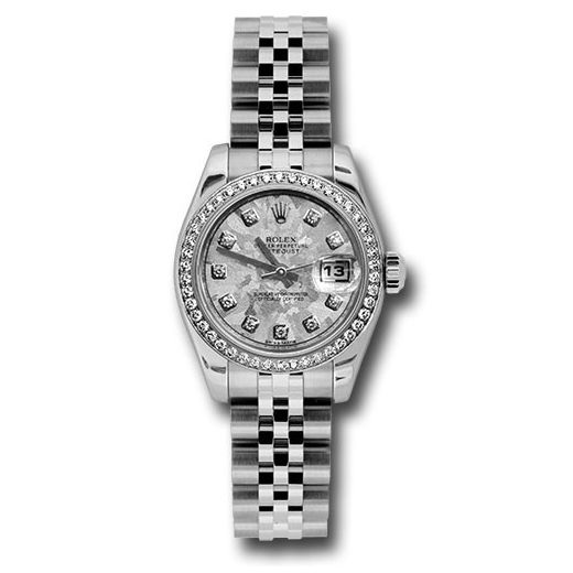 Đồng hồ Rolex Steel & White Gold Lady Datejust 46 Diamond Bezel White Gold Crystal Diamond Dial Jubilee Bracelet 179384 gcdj 26mm