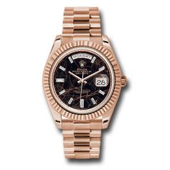 Đồng hồ Rolex Everose Gold Day-Date Fluted Bezel Eisenkiesel Diamond Dial President Bracelet 228235 eidp 40mm