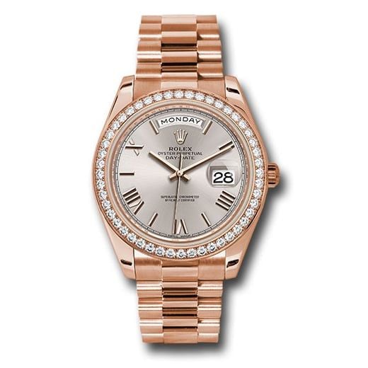 Đồng hồ Rolex Everose Gold Day-Date Everose Gold Bezel Sundust Bevelled Roman Dial President Bracelet 228345RBR sdrp 40mm