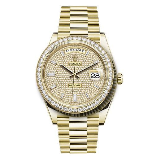 Đồng hồ Rolex Yellow Gold Day-Date Diamond Bezel Diamond-Paved Dial President Bracelet 228348rbr dpbdp 40mm