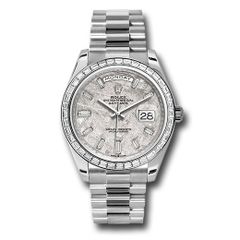 Đồng hồ Rolex Platinum Day-Date Baguette-Cut Diamond Bezel Meteorite Diamond Dial President Bracelet 228396tbr mtdp 40mm