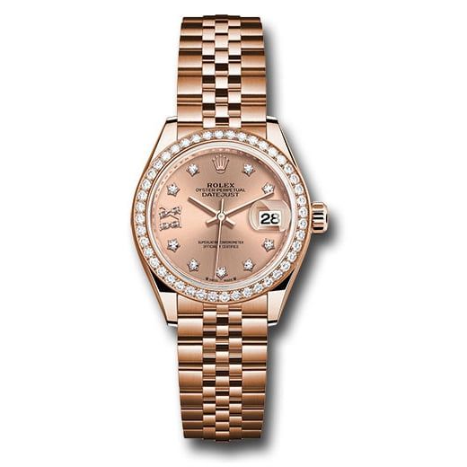 Đồng hồ Rolex Everose Gold Lady-Datejust Diamond Bezel Rosé Star Diamond Roman 9 Dial Jubilee Bracelet 279135rbr rs9dix8dj 28mm