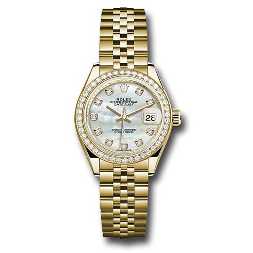 Đồng hồ Rolex Yellow Gold Lady-Datejust 44 Diamond Bezel Mother-of-Pearl Diamond Dial Jubilee Bracelet 279138RBR mdj 28mm