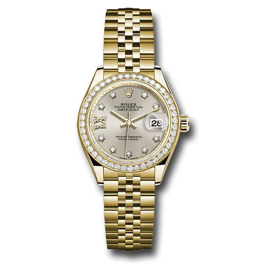 Đồng hồ Rolex Yellow Gold Lady-Datejust 44 Diamond Bezel Silver Diamond Star Dial Jubilee Bracelet 279138RBR s9dix8dj 28mm