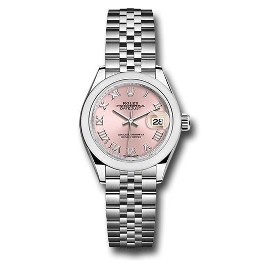 Đồng hồ Rolex Steel Lady-Datejust Domed Bezel Pink Roman Dial Jubilee Bracelet 279160 prj 28mm