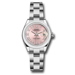 Đồng hồ Rolex Steel Lady-Datejust Domed Bezel Pink Roman Dial Oyster Bracelet 279160 pro 28mm