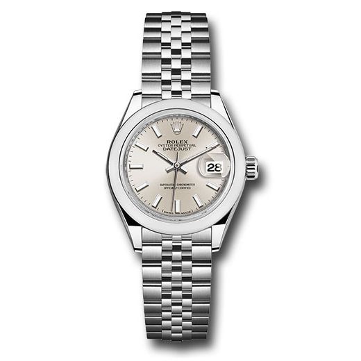 Đồng hồ Rolex Steel Lady-Datejust Domed Bezel Silver Index Dial Jubilee Bracelet 279160 sij 28mm