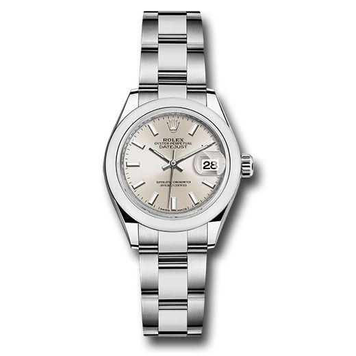 Đồng hồ Rolex Steel Lady-Datejust Domed Bezel Silver Index Dial Oyster Bracelet 279160 sio 28mm