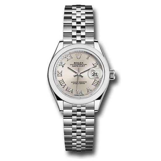 Đồng hồ Rolex Steel Lady-Datejust Domed Bezel Silver Roman Dial Jubilee Bracelet 279160 srj 28mm
