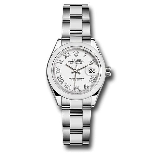 Đồng hồ Rolex Steel Lady-Datejust Domed Bezel White Roman Dial Oyster Bracelet 279160 wro 28mm