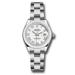 Đồng hồ Rolex Steel Lady-Datejust Domed Bezel White Roman Dial Oyster Bracelet 279160 wro 28mm