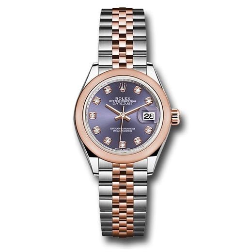 Đồng hồ Rolex Steel & Everose Gold Rolesor Lady-Datejust Domed Bezel Aubergine Diamond Dial Jubilee Bracelet 279161 audj 28mm