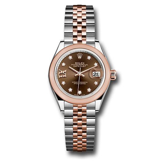 Đồng hồ Rolex Steel & Everose Gold Rolesor Lady-Datejust Domed Bezel Chocolate Diamond Star Dial Jubilee Bracelet 279161 cho9dix8dj 28mm