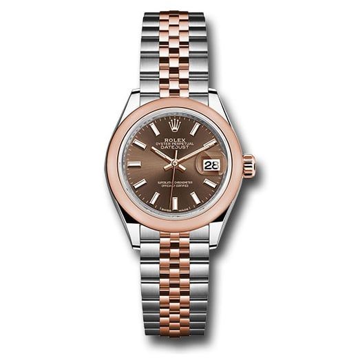Đồng hồ Rolex Steel & Everose Gold Rolesor Lady-Datejust Domed Bezel Chocolate Index Dial Jubilee Bracelet 279161 choij 28mm