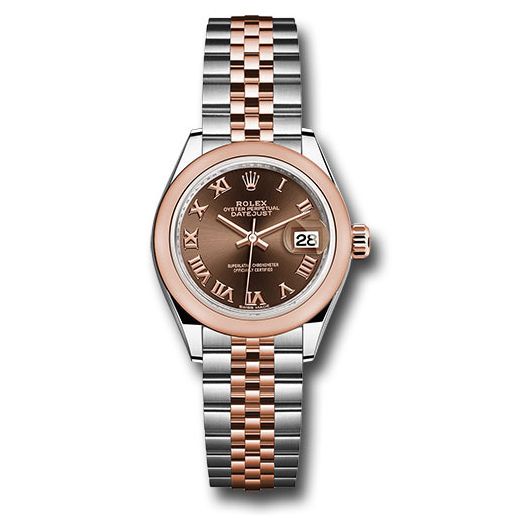 Đồng hồ Rolex Steel & Everose Gold Rolesor Lady-Datejust Domed Bezel Chocolate Roman Dial Jubilee Bracelet 279161 chorj 28mm