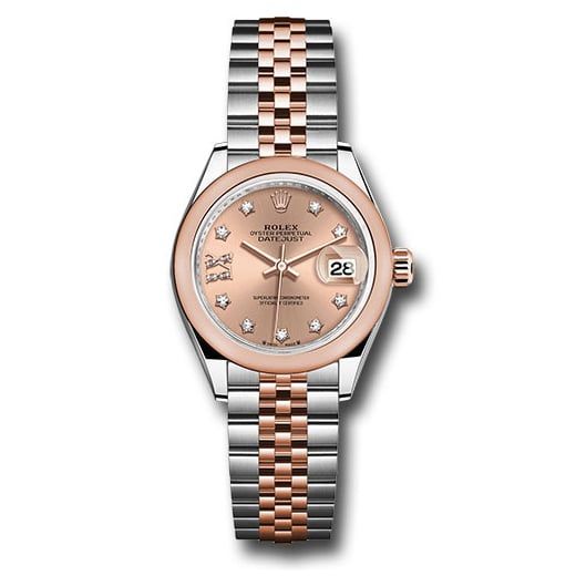 Đồng hồ Rolex Everose Rolesor Lady-Datejust Domed Bezel Rosé Star Diamond Roman 9 Dial Jubilee Bracelet 279161 rs9dix8dj 28mm
