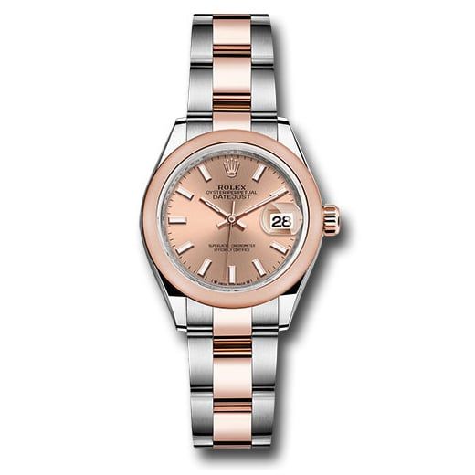 Đồng hồ Rolex Everose Rolesor Lady-Datejust Domed Bezel Rosé Index Dial Oyster Bracelet 279161 rsio 28mm