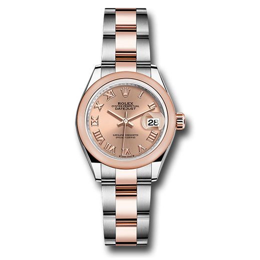 Đồng hồ Rolex Everose Rolesor Lady-Datejust Domed Bezel Rosé Roman Dial Oyster Bracelet 279161 rsro 28mm