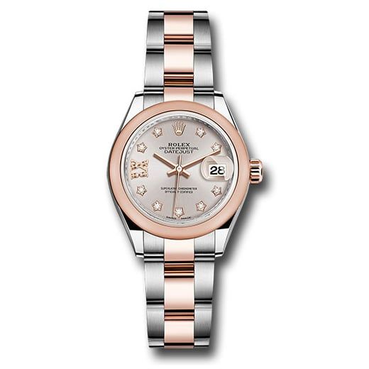 Đồng hồ Rolex Steel & Everose Gold Rolesor Lady-Datejust Domed Bezel Sundust Diamond Star Dial Oyster Bracelet 279161 su9dix8do 28mm