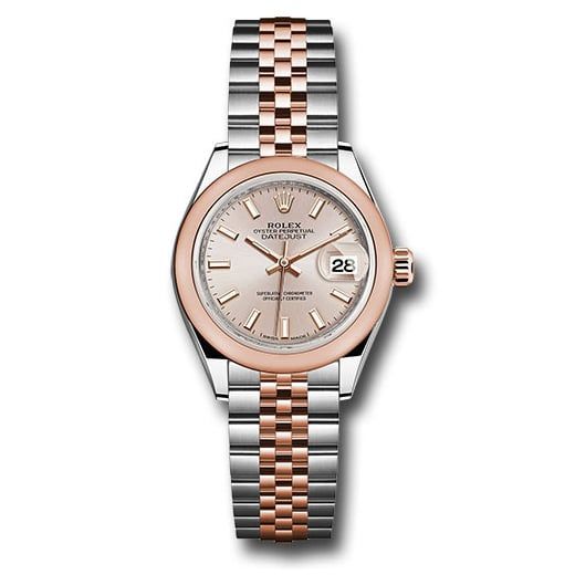 Đồng hồ Rolex Steel & Everose Gold Rolesor Lady-Datejust Domed Bezel Sundust Index Dial Jubilee Bracelet 279161 suij 28mm