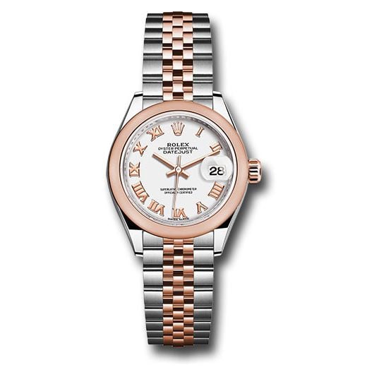 Đồng hồ Rolex Steel & Everose Gold Rolesor Lady-Datejust Domed Bezel White Roman Dial Jubilee Bracelet 279161 wrj 28mm