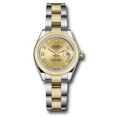 Đồng hồ Rolex Steel & Yellow Gold Rolesor Lady-Datejust Domed Bezel Champagne Roman Dial Oyster Bracelet 279163 chro 28mm