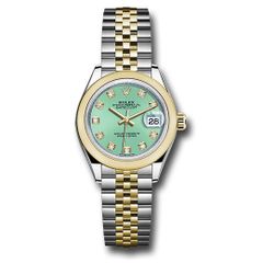 Đồng hồ Rolex Steel & Yellow Gold Rolesor Lady-Datejust Domed Bezel Mint Green Diamond Dial Jubilee Bracelet 279163 mgdj 28mm