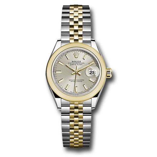 Đồng hồ Rolex Steel & Yellow Gold Rolesor Lady-Datejust Domed Bezel Silver Index Dial Jubilee Bracelet 279163 sij 28mm
