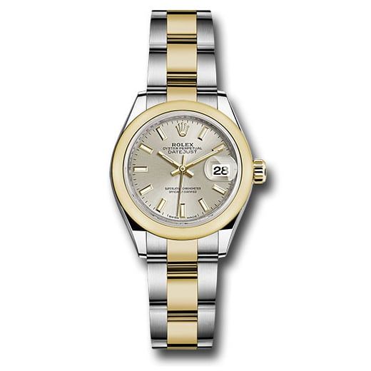 Đồng hồ Rolex Steel & Yellow Gold Rolesor Lady-Datejust Domed Bezel Silver Index Dial Oyster Bracelet 279163 sio 28mm