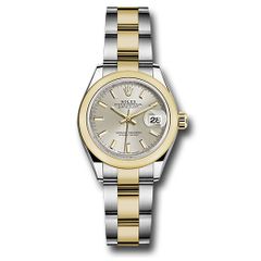 Đồng hồ Rolex Steel & Yellow Gold Rolesor Lady-Datejust Domed Bezel Silver Index Dial Oyster Bracelet 279163 sio 28mm