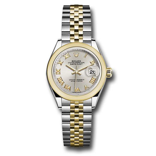Đồng hồ Rolex Steel & Yellow Gold Rolesor Lady-Datejust Domed Bezel Silver Roman Dial Jubilee Bracelet 279163 srj 28mm