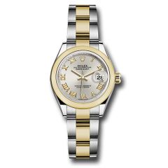 Đồng hồ Rolex Steel & Yellow Gold Rolesor Lady-Datejust Domed Bezel Silver Roman Dial Oyster Bracelet 279163 sro 28mm