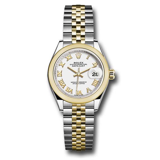 Đồng hồ Rolex Steel & Yellow Gold Rolesor Lady-Datejust Domed Bezel White Roman Dial Jubilee Bracelet 279163 wrj 28mm