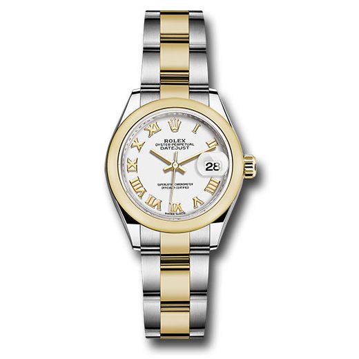 Đồng hồ Rolex Steel & Yellow Gold Rolesor Lady-Datejust Domed Bezel White Roman Dial Oyster Bracelet 279163 wro 28mm