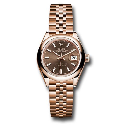 Đồng hồ Rolex Everose Gold Lady-Datejust Domed Bezel Chocolate Index Dial Jubilee Bracelet 279165 choij 28mm