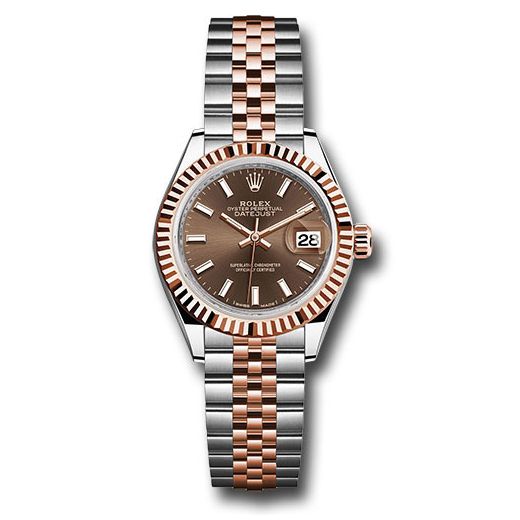 Đồng hồ Rolex Steel & Everose Gold Rolesor Lady-Datejust Fluted Bezel Chocolate Index Dial Jubilee Bracelet 279171 choij 28mm